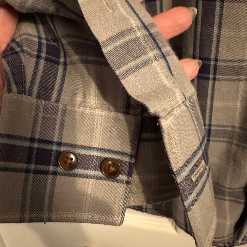 Original Penguin Gray Plaid Long Sleeve Button Up Classic Fit Shirt Size Large - Picture 10 of 10